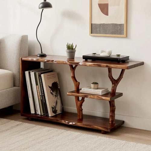 Driftwood Tree Branch Nightstand – Handcrafted Solid Wood Table