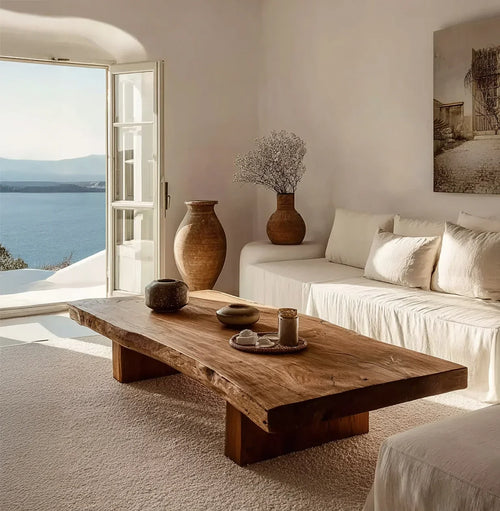 Live Edge Wood Coffee Table – Solid Natural Slab Center Table