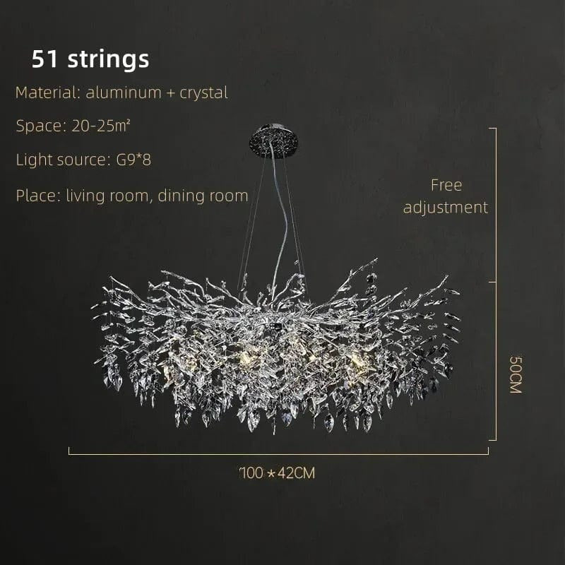 Luxurious Crystalline Luxe Chandelier - Silver