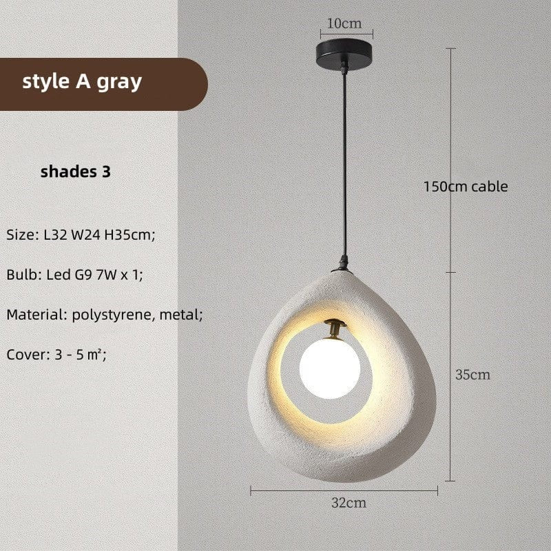 Lampe suspendue circulaire Wabi Sabi de luxe