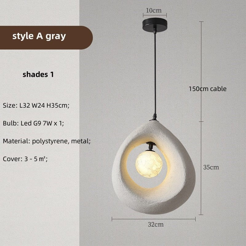 Lampe suspendue circulaire Wabi Sabi de luxe