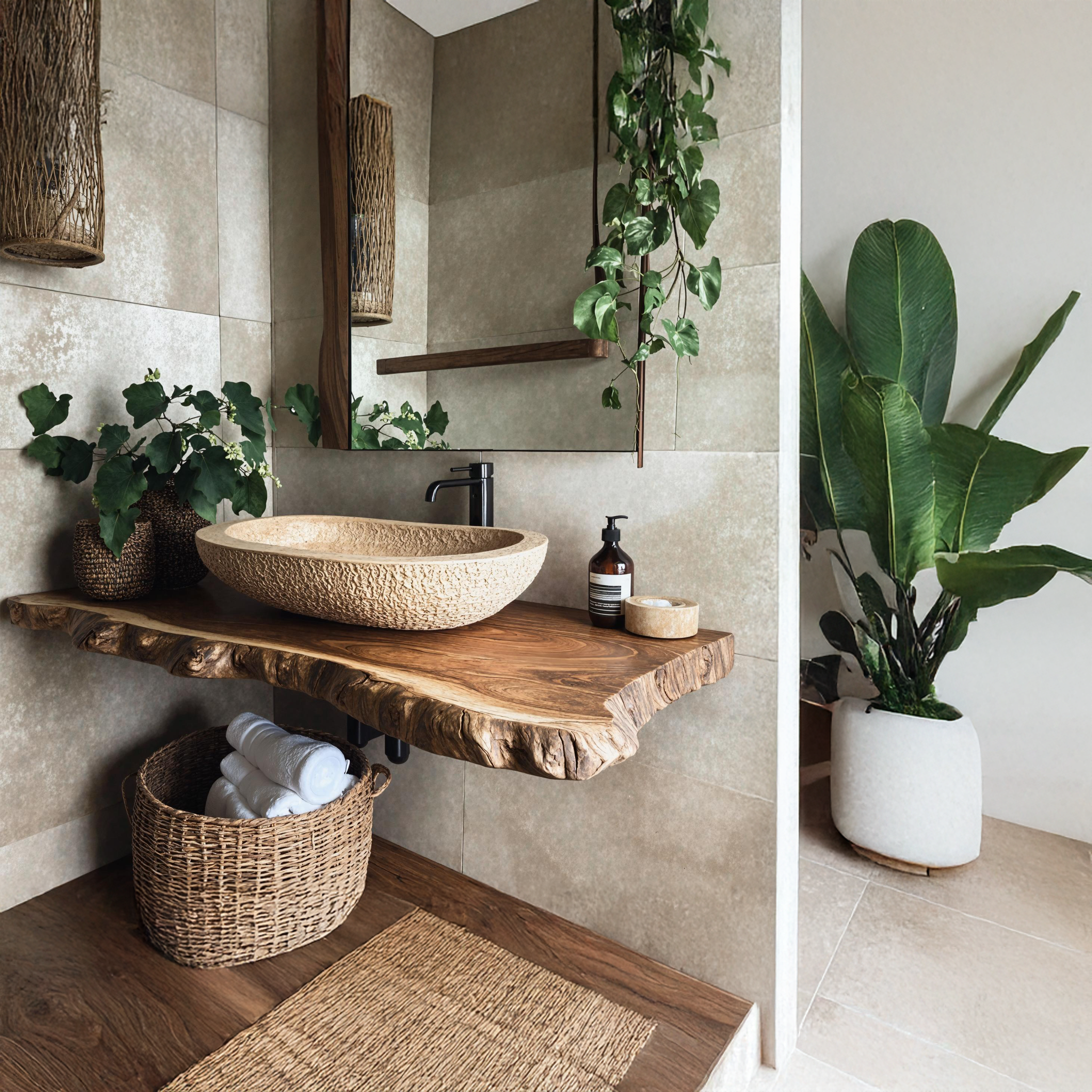 Rustic Wooden Floating Vanity For Cozy Bathroom Style SILDTBRV191
