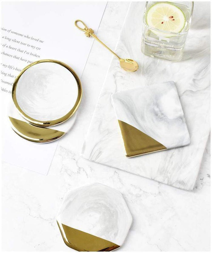 Minimalist White Marble Coaster