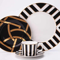 Deluxe Black & White Dining Set