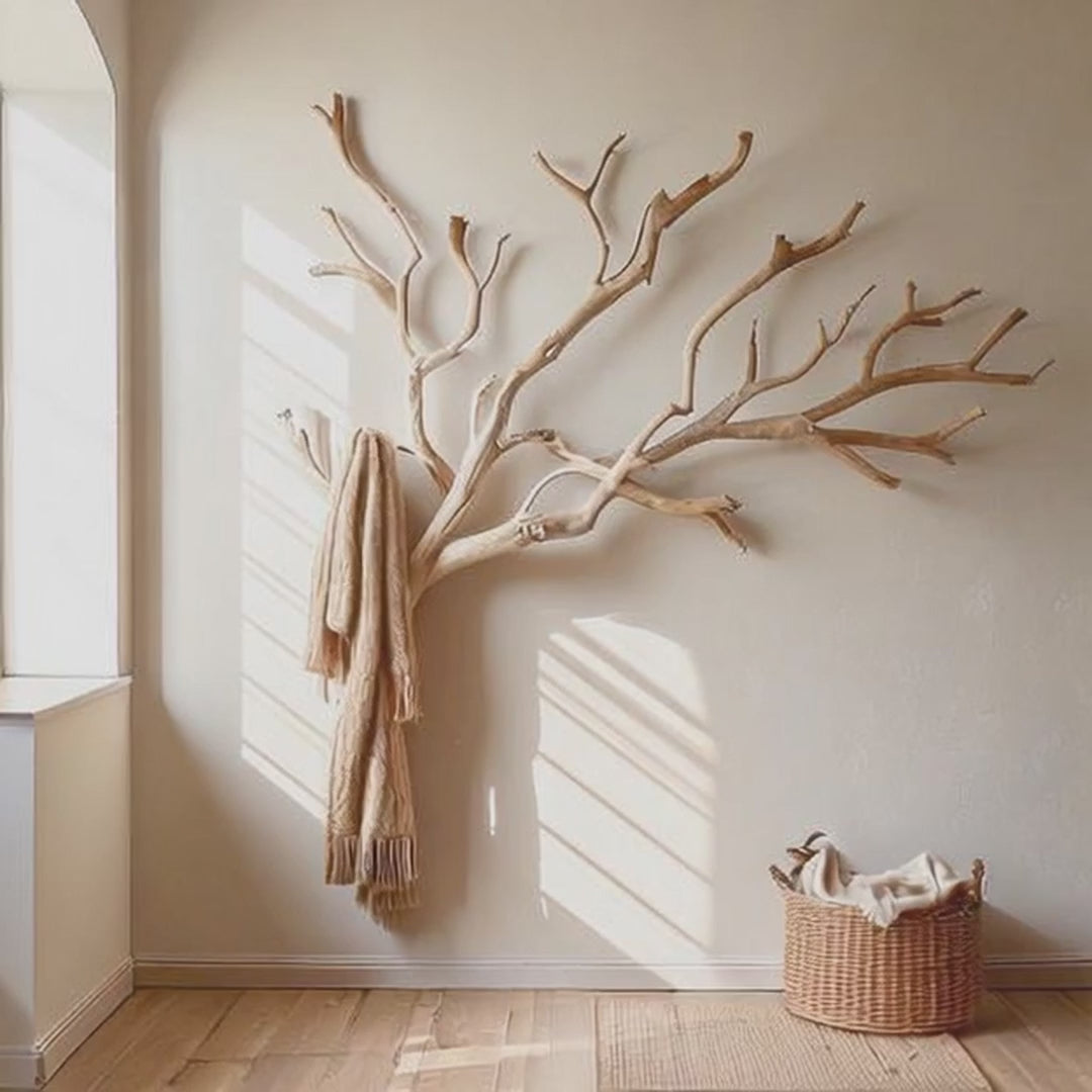 Custom Wood Coat Rack – Driftwood Wall Mount Clothes Rack with Unique Hooks