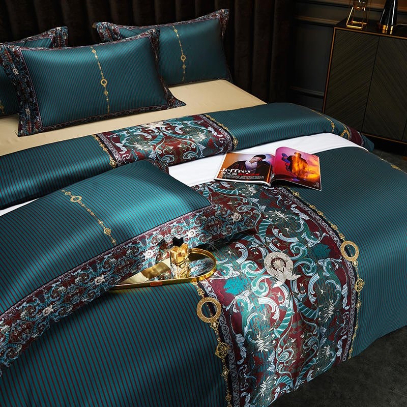 Luxurious Dark Teal Duvet Cover Set