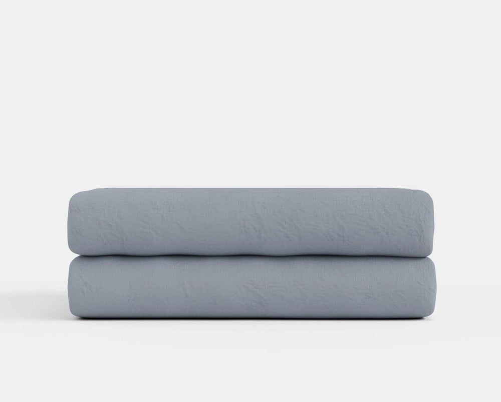 Minimalist European Linen Fitted Sheet - Seafoam