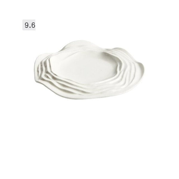 Elegant White Waves Plate Collection