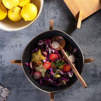 Black & White Golden Salad Bowl