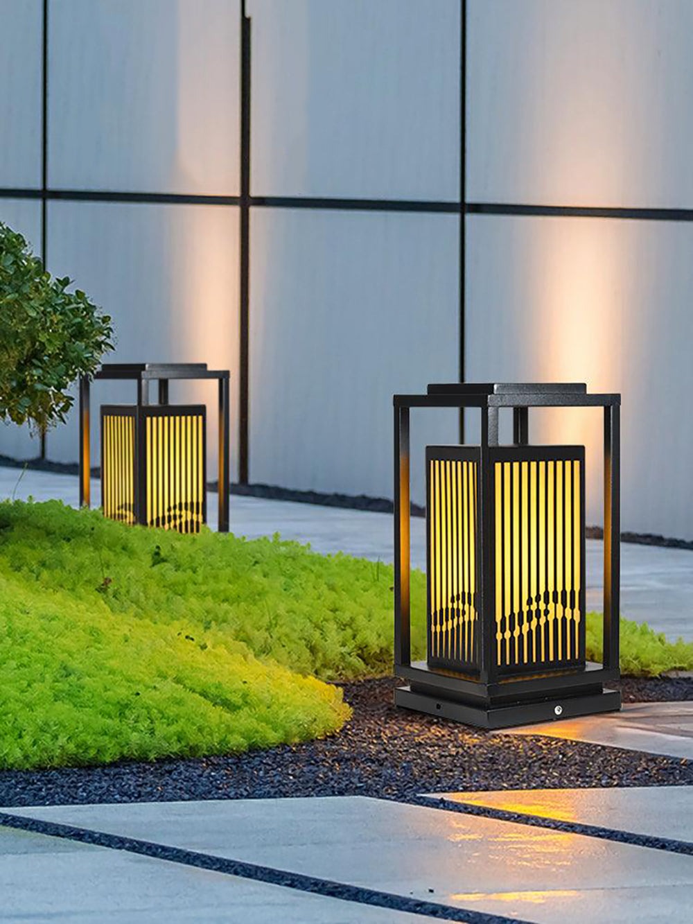 Modern Square Cage Outdoor Light