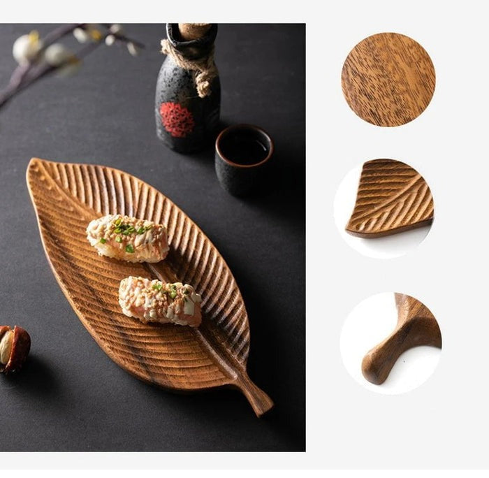 Deluxe Walnut Leaf Plate Collection