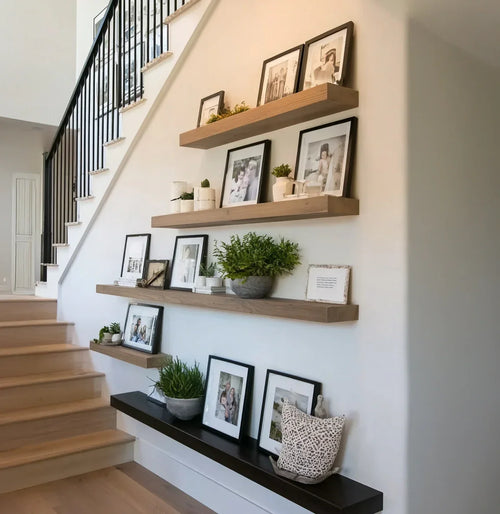 Natural Live Edge Floating Shelf – Rustic Solid Wood Wall Shelf