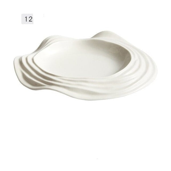 Elegant White Waves Plate Collection