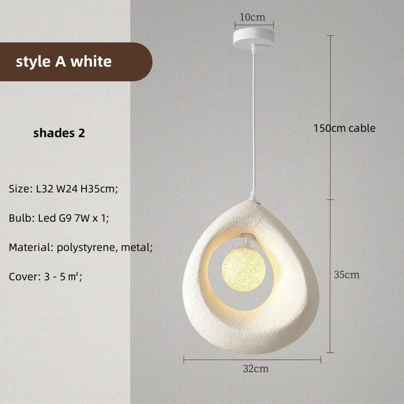 Lampe suspendue circulaire Wabi Sabi de luxe