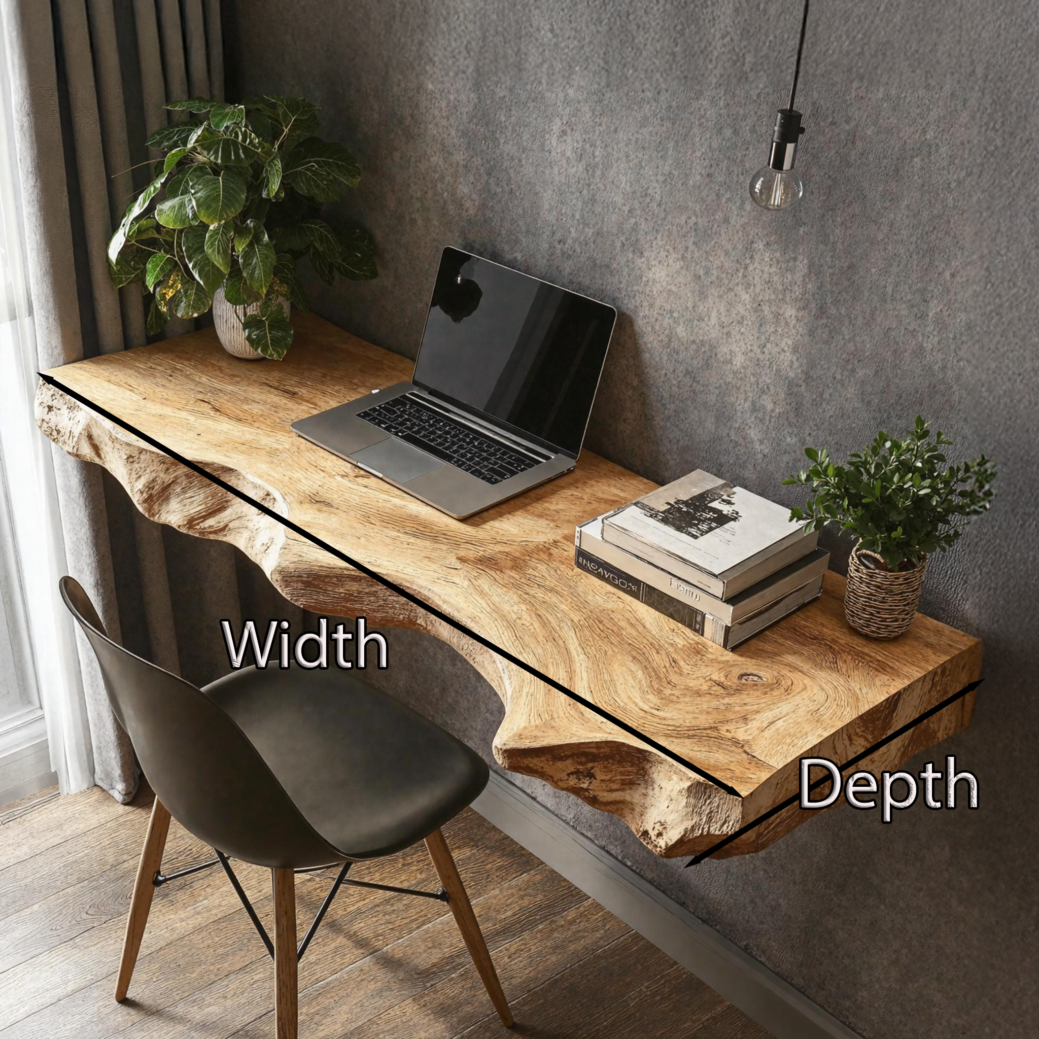 Vintage Wooden Floating Table For Aesthetic Furniture Display SILDTFLD028