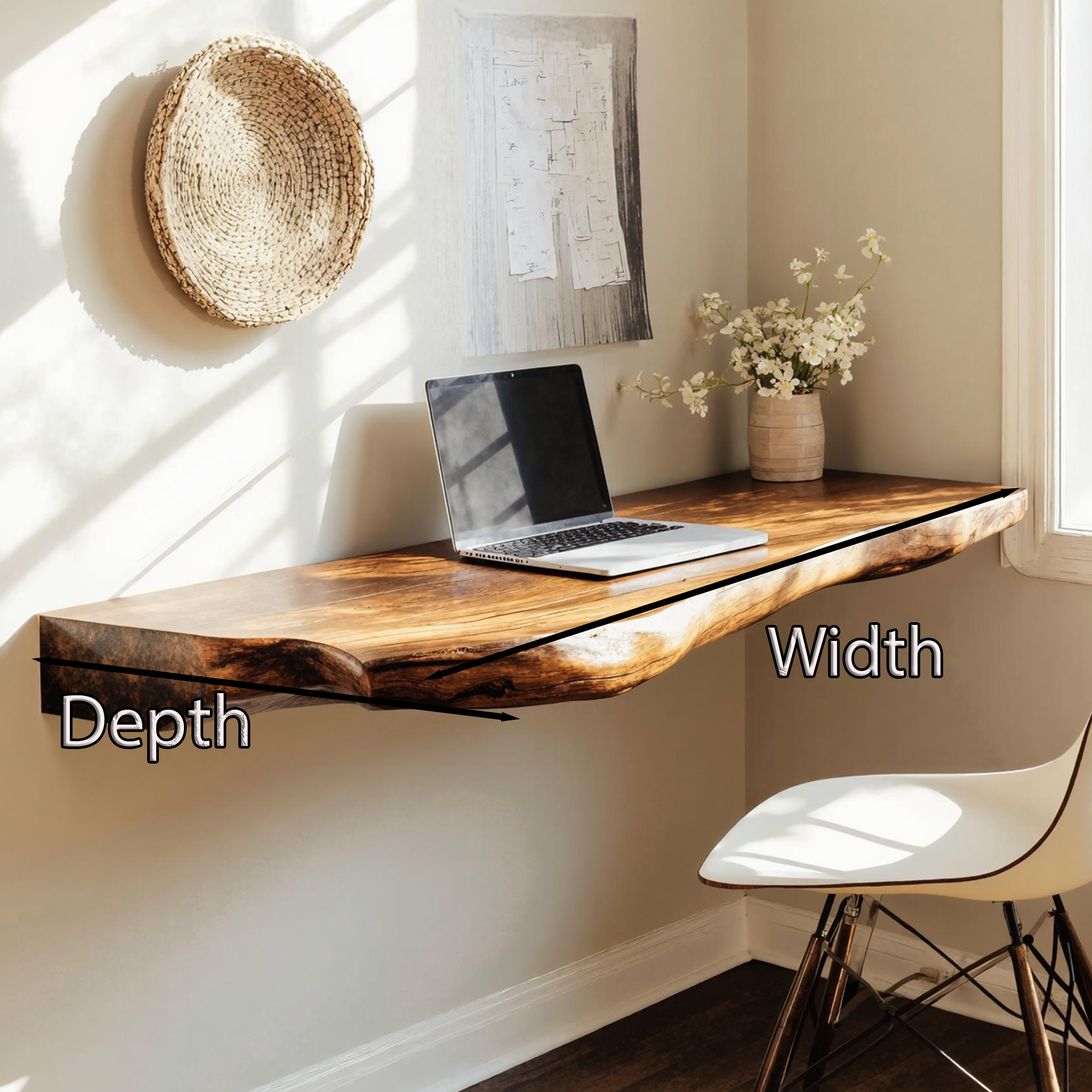 Rustic Wooden Floating Table For Beautiful Bedroom Setup SILDTFLD038