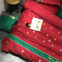 Luxurious Red Christmas Duvet Cover Set