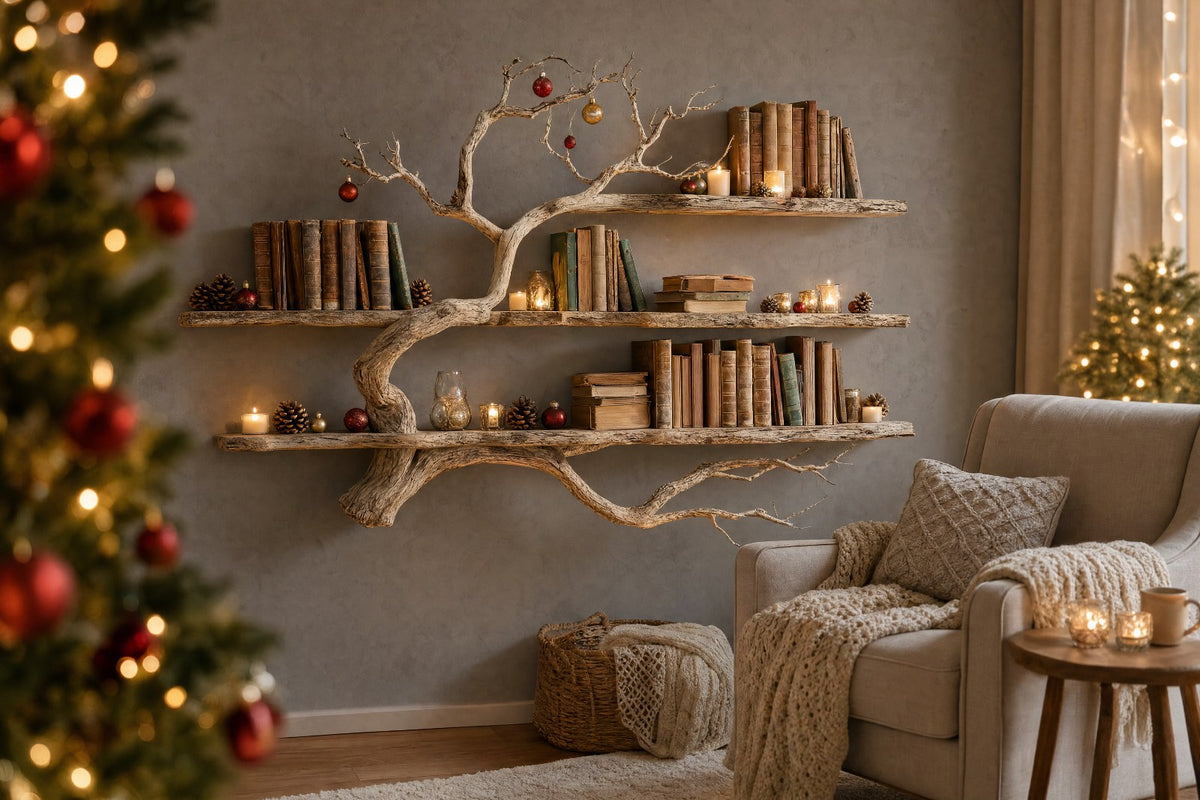 Ashdeco Christmas 2026 menu tree bookshelf