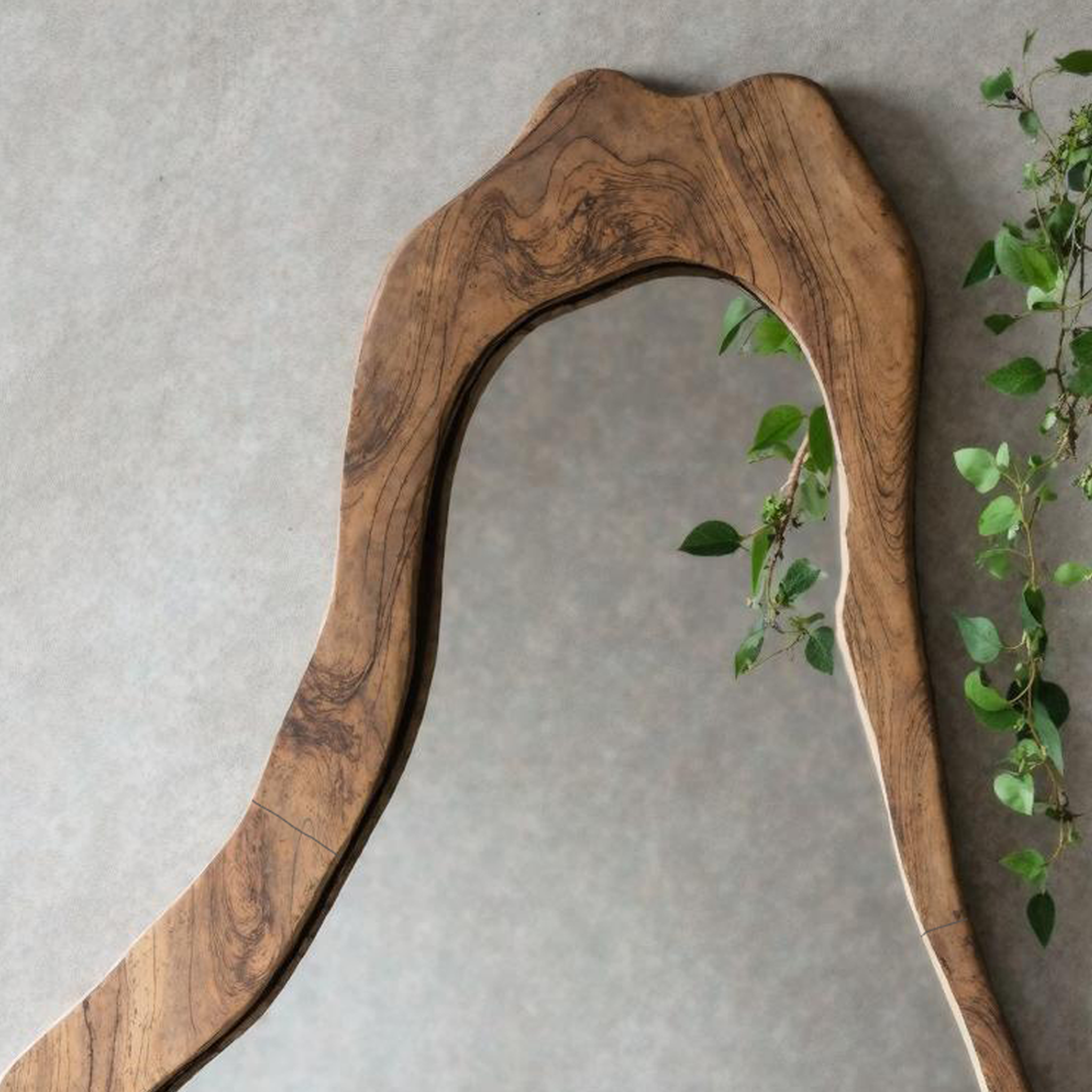 Mid Century Wooden Mirror For Bathroom Wall Decor SILDTMI075