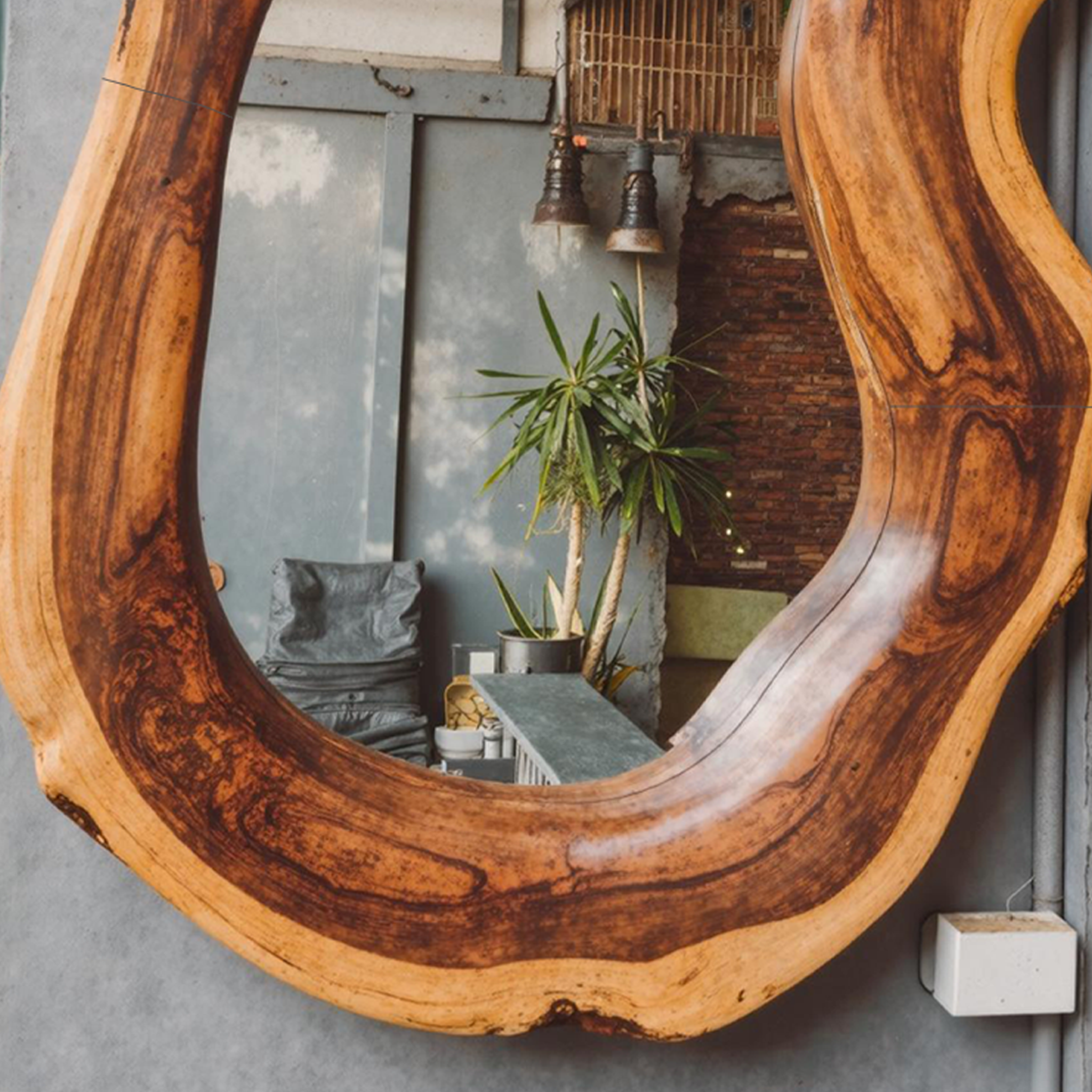 Mid Century Solid Wood Mirror For Bedroom Wall Decor SILDTMI067