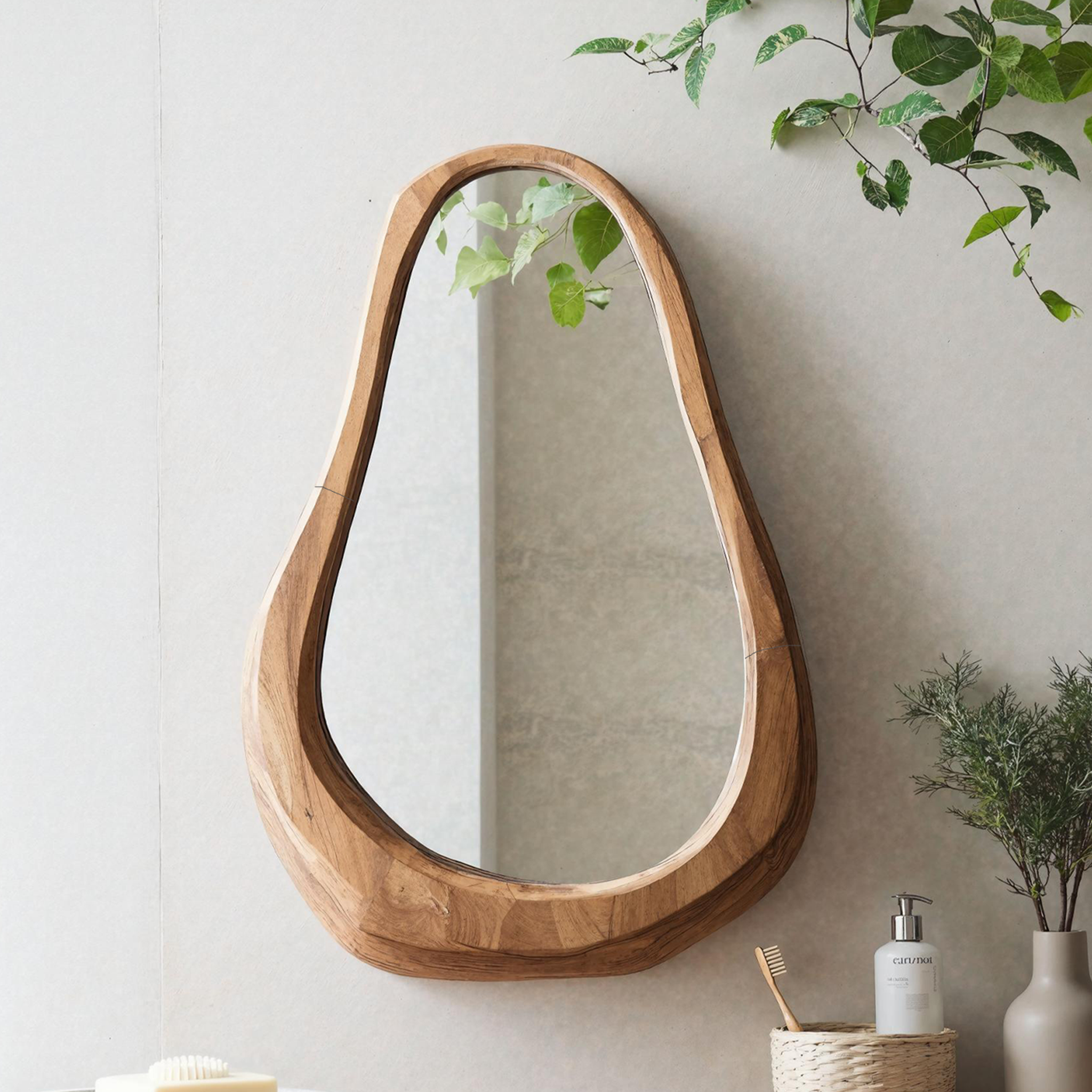 Mid Century Wooden Mirror Frame For Garden Home Decor SILDTMI078