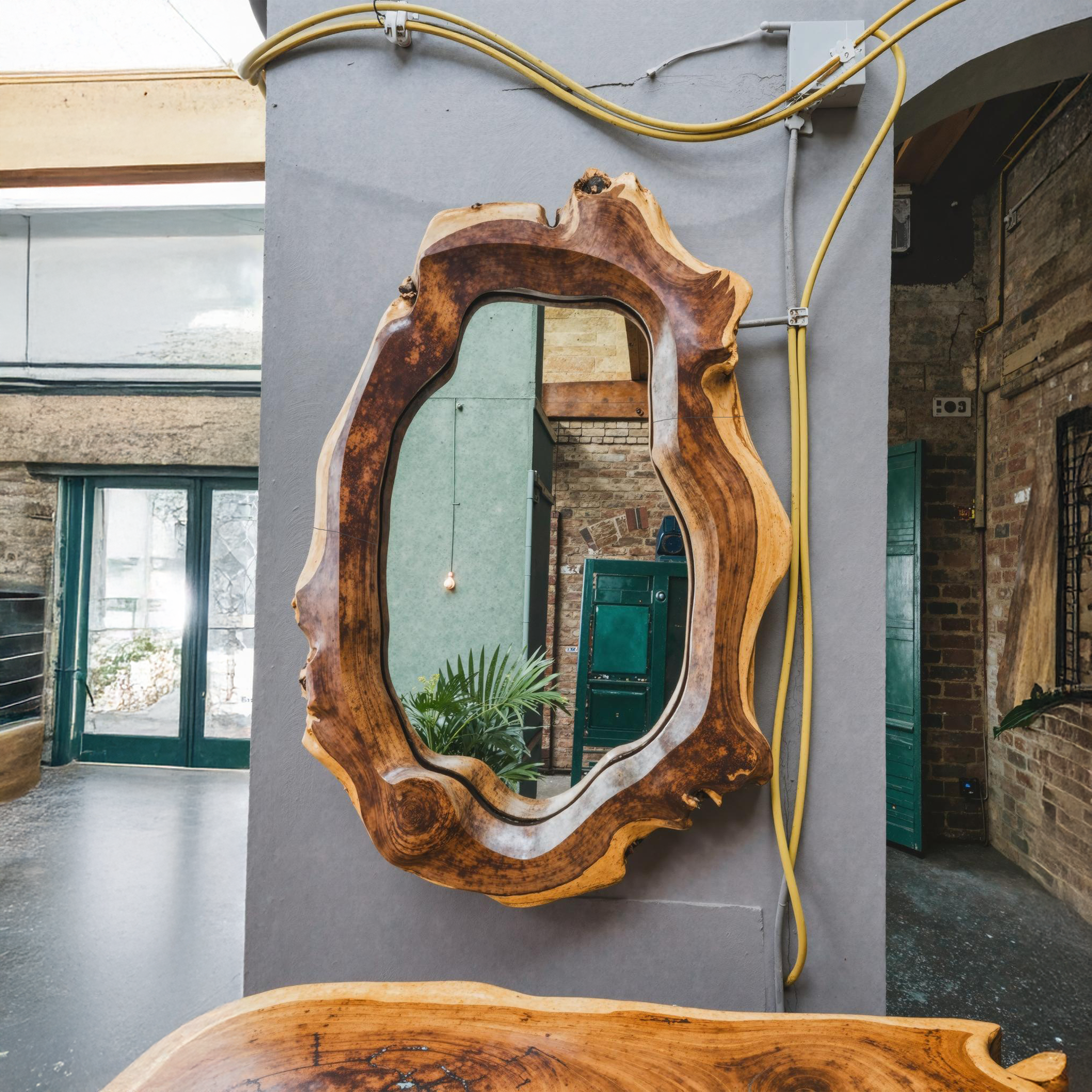 Mid Century Wooden Mirror Frame For Living Room Decor SILDTMI061