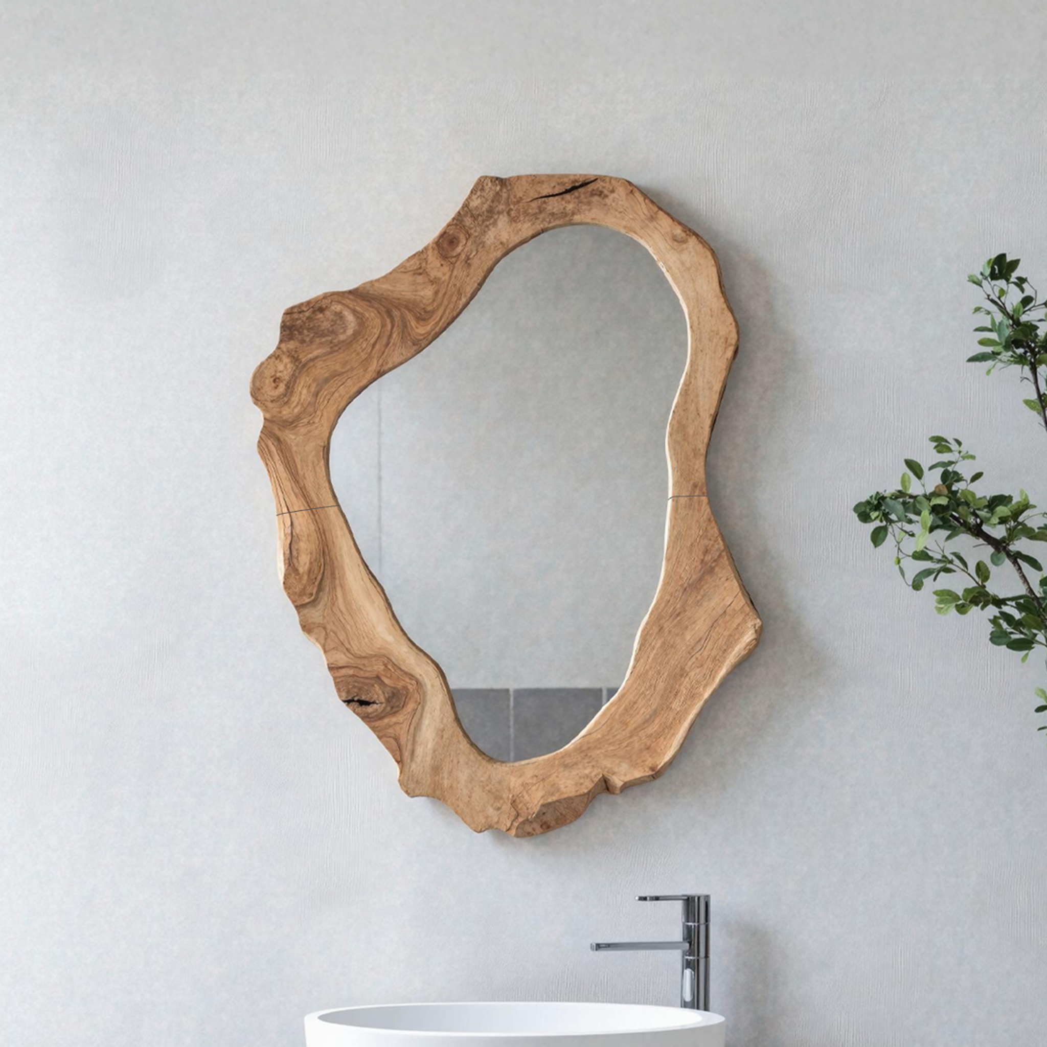 Farmhouse Solid Wood Mirror For Living Room Accent SILDTMI069